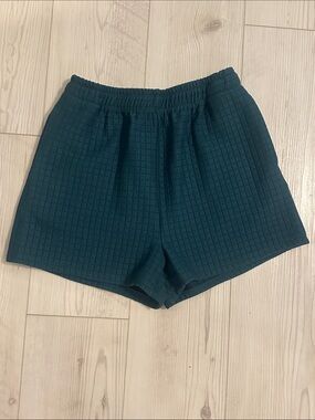 Princess Polly Dark Teal Waffle Knit Athletic Shorts